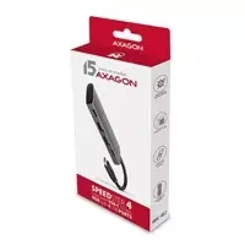 AXAGON HMC-4G2, USB-C 3.2 Gen 2 10 Gb/s jaotur, pordid 2x USB-A + 2x USB-C, kaabel USB-C 13 cm