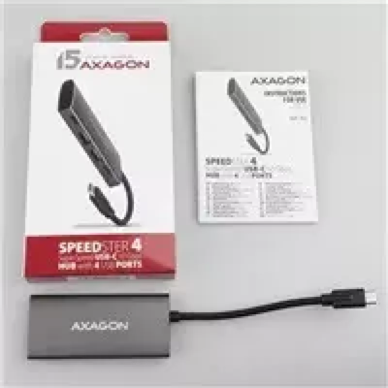 AXAGON HMC-4G2, USB-C 3.2 Gen 2 10 Gb/s jaotur, pordid 2x USB-A + 2x USB-C, kaabel USB-C 13 cm