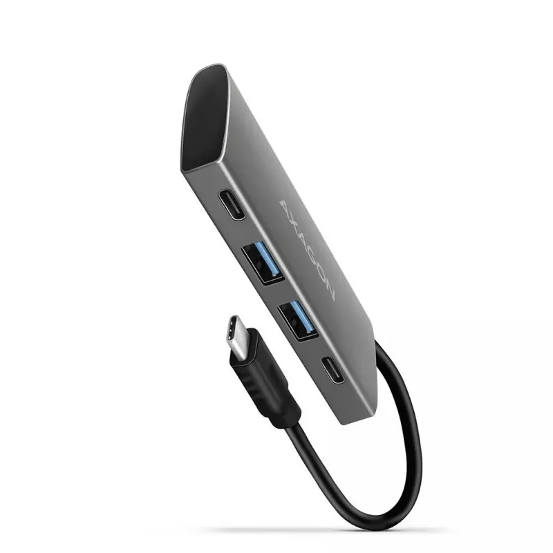 AXAGON HMC-4G2, USB-C 3.2 Gen 2 10 Gb/s jaotur, pordid 2x USB-A + 2x USB-C, kaabel USB-C 13 cm