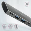 AXAGON HMC-4G2, USB-C 3.2 Gen 2 10 Gb/s jaotur, pordid 2x USB-A + 2x USB-C, kaabel USB-C 13 cm