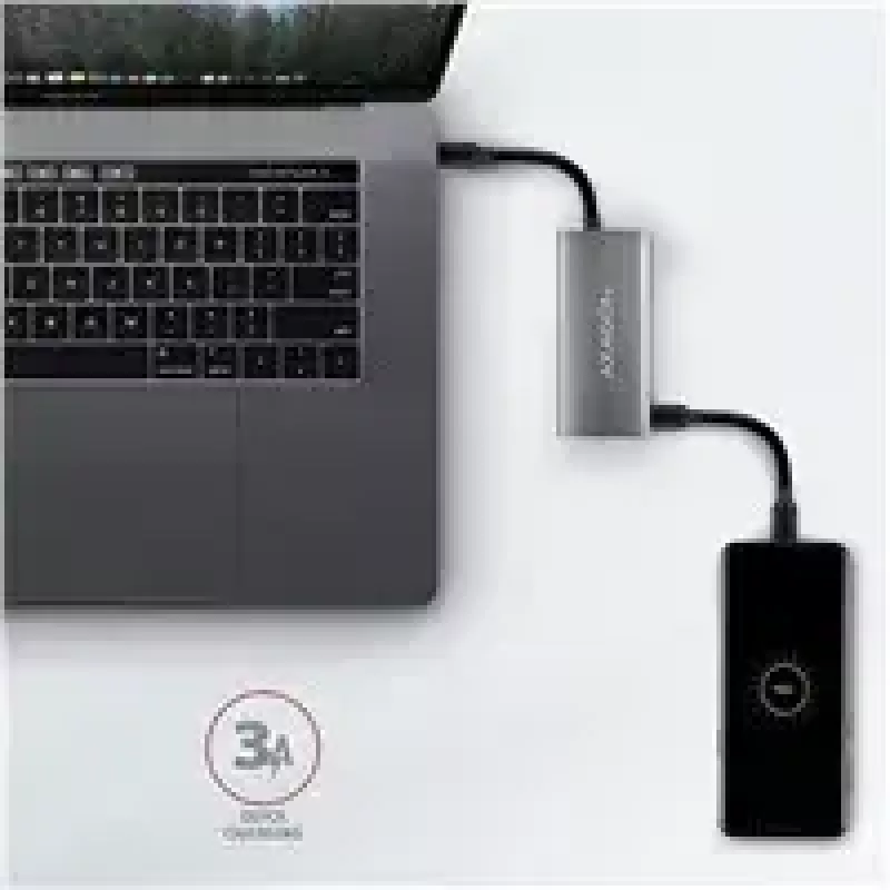AXAGON HMC-4G2, USB-C 3.2 Gen 2 10 Gb/s jaotur, pordid 2x USB-A + 2x USB-C, kaabel USB-C 13 cm