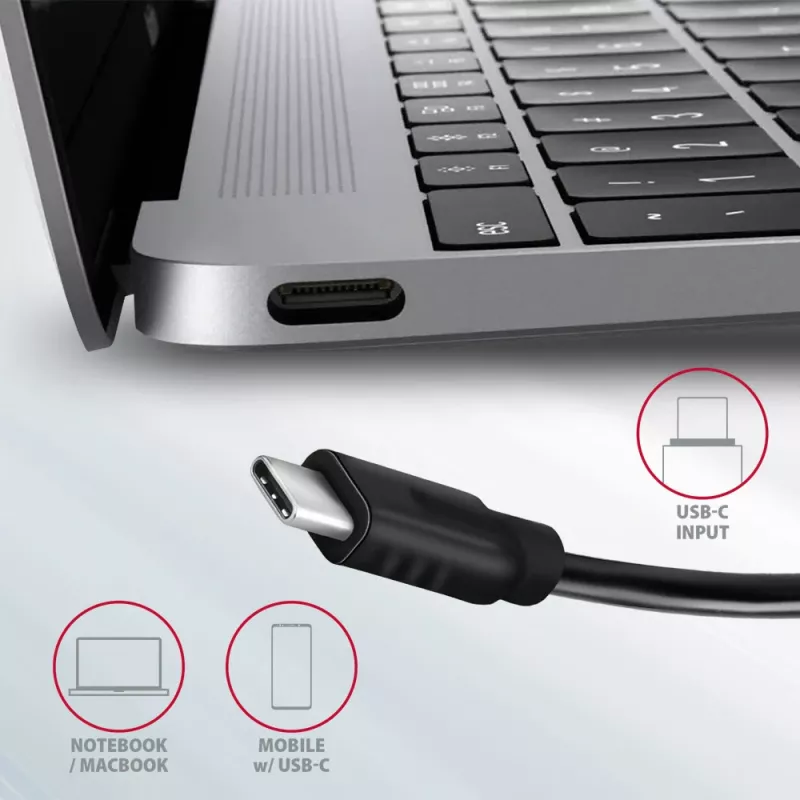 Axagon HMC-5G2 SPEEDSTER 5-ühes USB-C jaotur, 2x USB-A, 2x USB-C, HDMI, PD 60 W