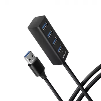 Axagon HUE-M1AL 4x USB 3.2 Gen 1 MINI jaotur, metall, 1,2 m USB-A kaabel