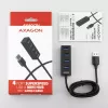 Axagon HUE-M1AL 4x USB 3.2 Gen 1 MINI jaotur, metall, 1,2 m USB-A kaabel