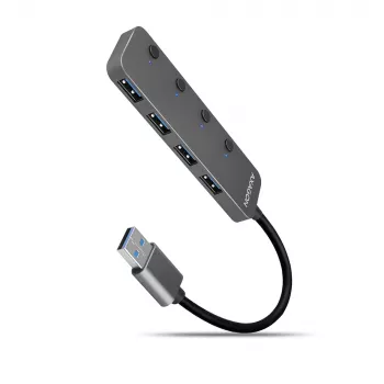 Axagon HUE-MSA Superspeed USB-A lülitushub 4x USB 3.0 aktiivne - 20 cm must USB 3.2 Gen 1 (3.1 Gen 1) Type-A 5000 Mbit/s hall
