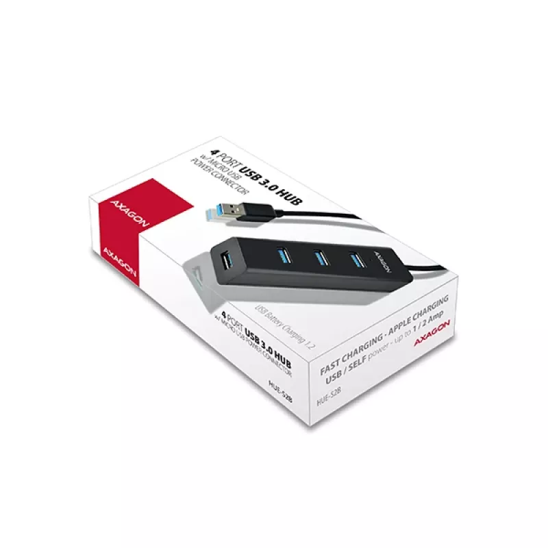 Axagon HUE-S2B 4x USB 3.0 laadimiskeskus, toite mikro-USB