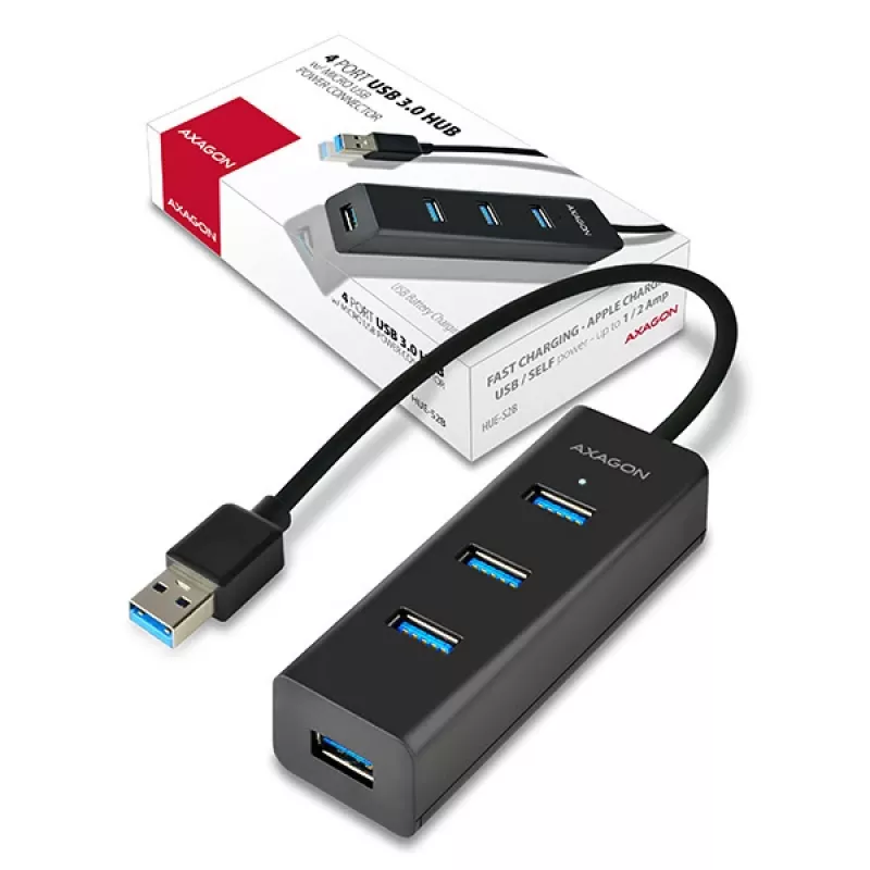 Axagon HUE-S2B 4x USB 3.0 laadimiskeskus, toite mikro-USB