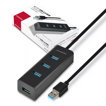 Axagon HUE-S2BL 4x USB 3.0 laadimiskeskus 1,2 m kaabliga, toite micro USB