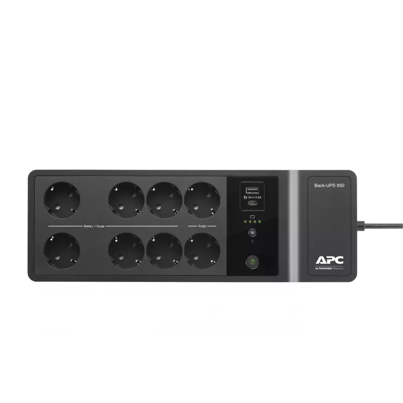 APC Back-UPS BE850G2-GR - Avariitoiteallikas 8 pistikupesa, 850VA, 2 USB laadijat, 1 USB andmepesa