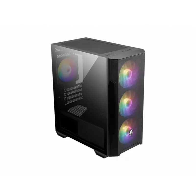 MSI MAG Forge M100R Midi Tower must, läbipaistev