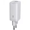 IBOX mobiilseadme laadija ILUC65W, 65W, 2× USB-C + 1× USB-A, valge, 1,5 m kaabel