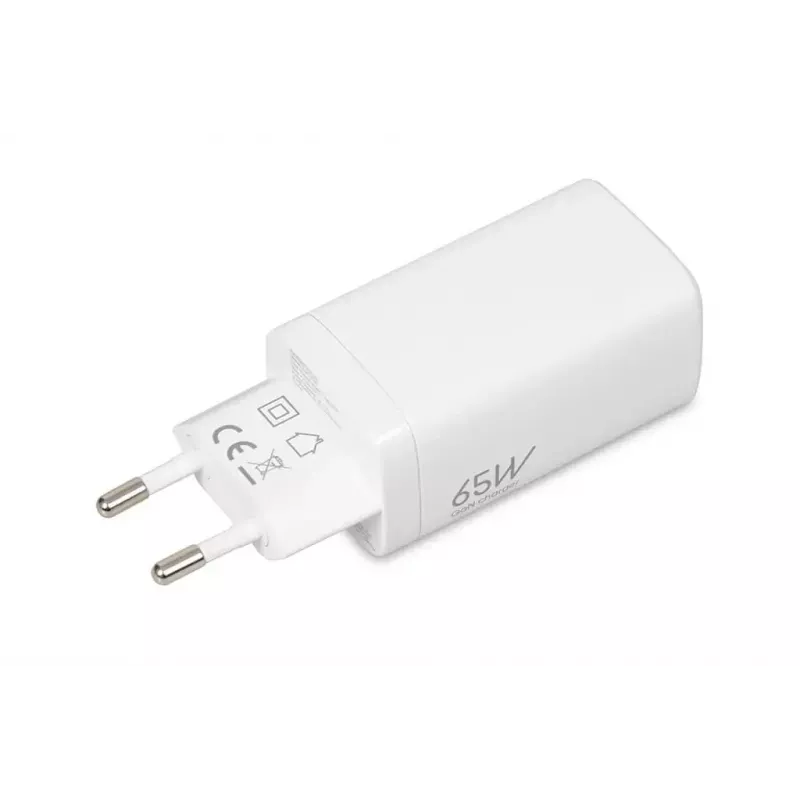IBOX mobiilseadme laadija ILUC65W, 65W, 2× USB-C + 1× USB-A, valge, 1,5 m kaabel