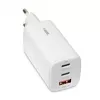 IBOX mobiilseadme laadija ILUC65W, 65W, 2× USB-C + 1× USB-A, valge, 1,5 m kaabel
