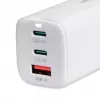IBOX mobiilseadme laadija ILUC65W, 65W, 2× USB-C + 1× USB-A, valge, 1,5 m kaabel