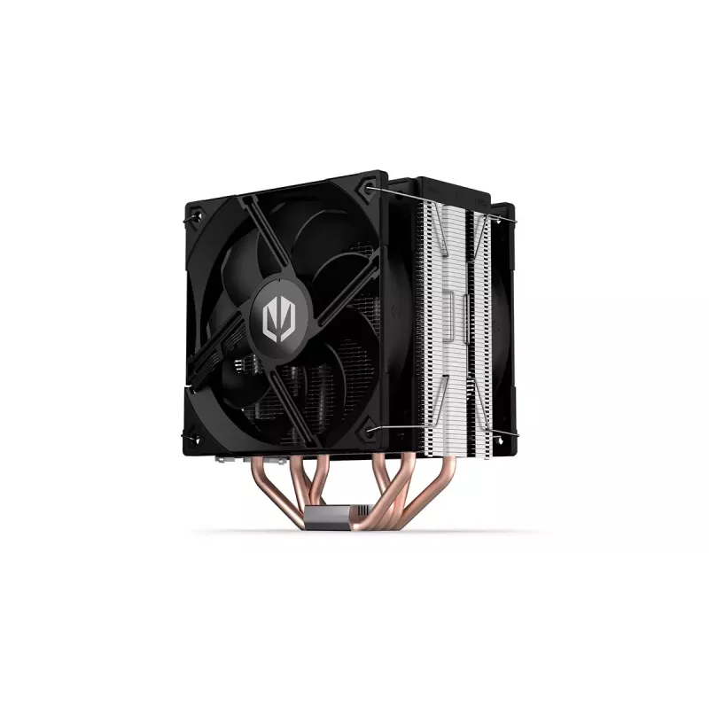 Õhkjahuti ENDORFY Fera 5 Dual Fan — 2x 120 mm PWM-ventilaatorit, 4 soojustoru, TDP 220 W, ühildub LGA 2011 ja mitme pesaga, must