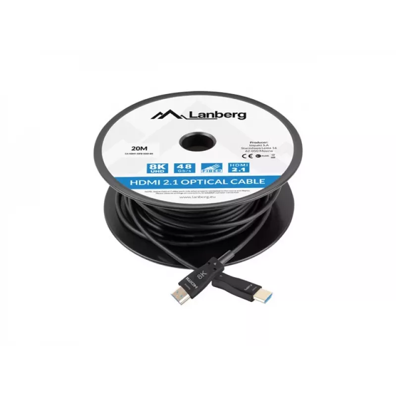 LANBERG HDMI-kaabel - M/m v2.1 Optical Aoc - 20m must