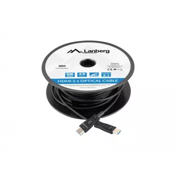 LANBERG HDMI-kaabel - M/m V2.1 Optiline AOC - 30m Must