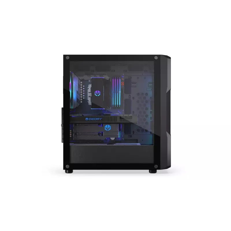 Arvuti korpus ENDORFY Regnum 400 ARGB Tower Must — ATX, karastatud klaas, ARGB, 3x120mm ees, 1x120mm taga, toetab GPU-d kuni 37 cm