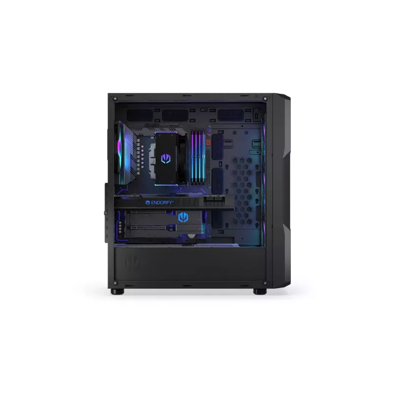 Arvuti korpus ENDORFY Regnum 400 ARGB Tower Must — ATX, karastatud klaas, ARGB, 3x120mm ees, 1x120mm taga, toetab GPU-d kuni 37 cm
