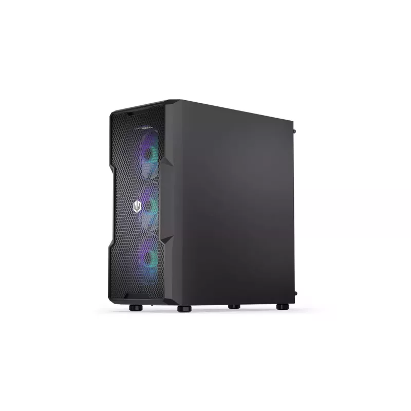 Arvuti korpus ENDORFY Regnum 400 ARGB Tower Must — ATX, karastatud klaas, ARGB, 3x120mm ees, 1x120mm taga, toetab GPU-d kuni 37 cm