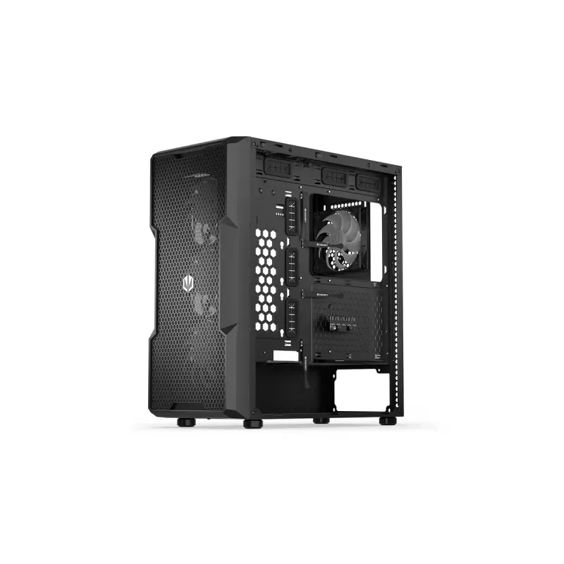 Arvuti korpus ENDORFY Regnum 400 ARGB Tower Must — ATX, karastatud klaas, ARGB, 3x120mm ees, 1x120mm taga, toetab GPU-d kuni 37 cm