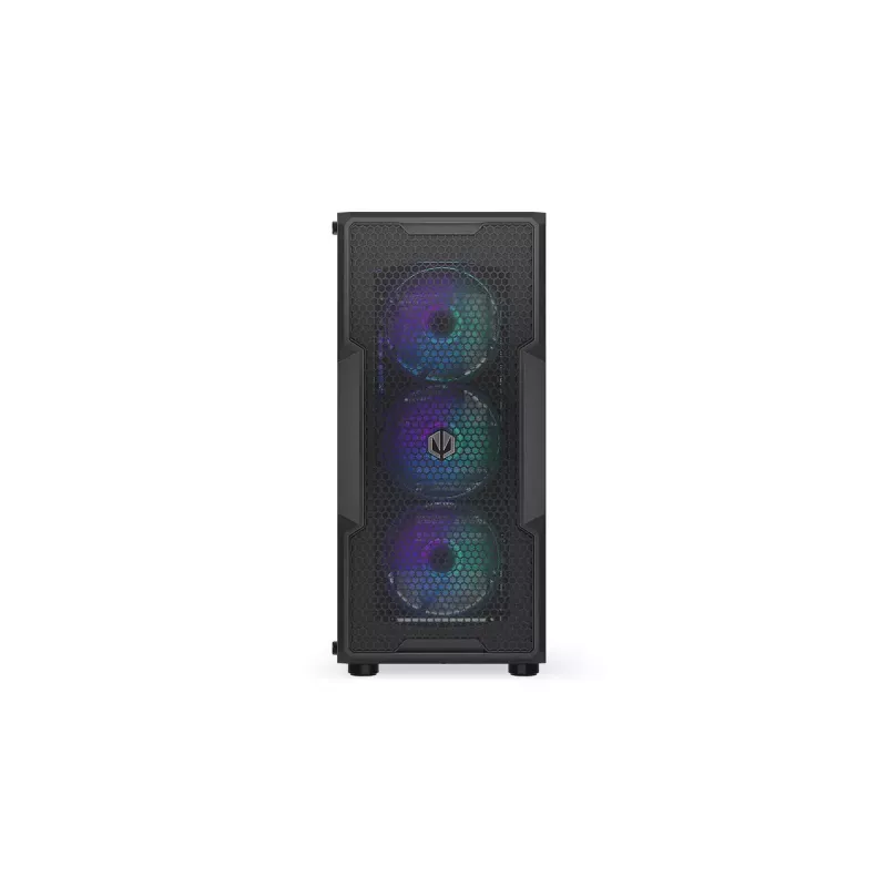 Arvuti korpus ENDORFY Regnum 400 ARGB Tower Must — ATX, karastatud klaas, ARGB, 3x120mm ees, 1x120mm taga, toetab GPU-d kuni 37 cm