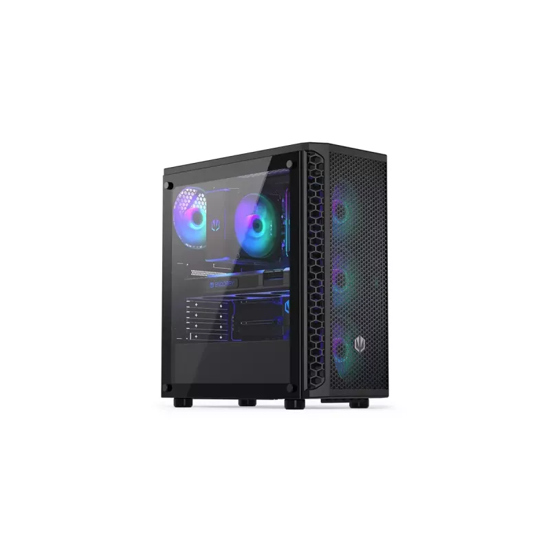 PC korpus ENDORFY Signum 300 ARGB Tower Must — ATX, karastatud klaas, ARGB valgustus, toetab GPU 350 mm, protsessori jahuti kõrgus 161 mm