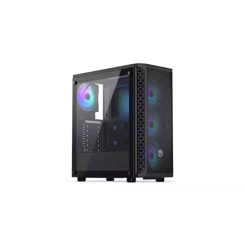 PC korpus ENDORFY Signum 300 ARGB Tower Must — ATX, karastatud klaas, ARGB valgustus, toetab GPU 350 mm, protsessori jahuti kõrgus 161 mm