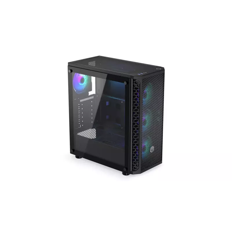 PC korpus ENDORFY Signum 300 ARGB Tower Must — ATX, karastatud klaas, ARGB valgustus, toetab GPU 350 mm, protsessori jahuti kõrgus 161 mm