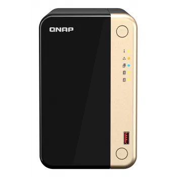 QNAP TS-264 NAS Tower Intel® Celeron® N5095 8 GB 0 TB QNAP QTS Must, Kuldne