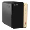 QNAP TS-264 NAS Tower Intel® Celeron® N5095 8 GB 0 TB QNAP QTS Must, Kuldne