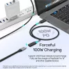 USB-C–USB-C kaabel Unitek C14086BK-1.5M — USB 3.2 Gen 2, 10 Gbit/s, 5 m, must