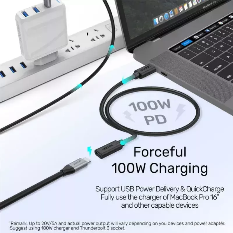 USB-C–USB-C kaabel Unitek C14086BK-1.5M — USB 3.2 Gen 2, 10 Gbit/s, 5 m, must