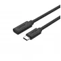 USB-C–USB-C kaabel Unitek C14086BK-1.5M — USB 3.2 Gen 2, 10 Gbit/s, 5 m, must