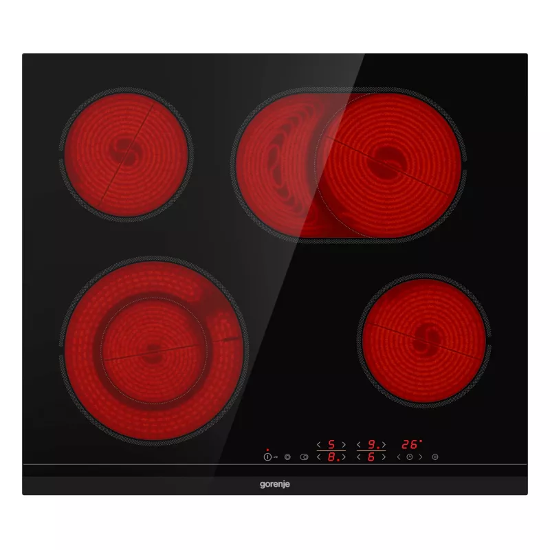 Gorenje ECT643BCSC Sisseehitatud keraamiline pliit 4 tsooni puutetundliku juhtimisega