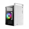 PC korpus AEROCOOL PGS CS-109-G-WT-v1 Mini Torn valge SPCC — microATX, kuni 26 cm GPU, FRGB, võrkfront