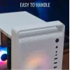 PC korpus AEROCOOL PGS CS-109-G-WT-v1 Mini Torn valge SPCC — microATX, kuni 26 cm GPU, FRGB, võrkfront
