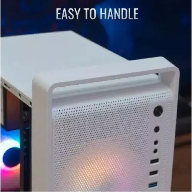 PC korpus AEROCOOL PGS CS-109-G-WT-v1 Mini Torn valge SPCC — microATX, kuni 26 cm GPU, FRGB, võrkfront