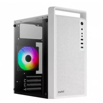 PC korpus AEROCOOL PGS CS-109-G-WT-v1 Mini Torn valge SPCC — microATX, kuni 26 cm GPU, FRGB, võrkfront