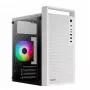 PC korpus AEROCOOL PGS CS-109-G-WT-v1 Mini Torn valge SPCC — microATX, kuni 26 cm GPU, FRGB, võrkfront