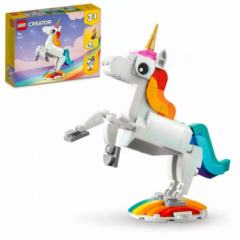 Ehitusmänguasi LEGO Creator 3in1 31140 Maagiline Ükssarvik, 145 osa, 130 mm kõrgus, vanus 7+