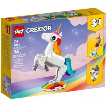 Ehitusmänguasi LEGO Creator 3in1 31140 Maagiline Ükssarvik, 145 osa, 130 mm kõrgus, vanus 7+