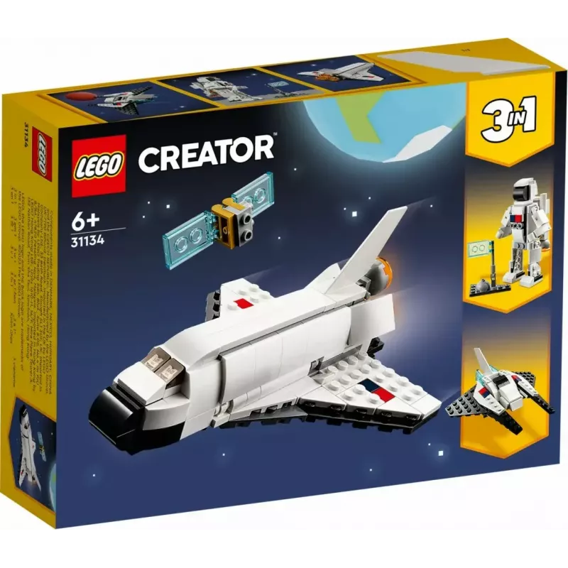LEGO Creator 3-in-1 kosmosesüstiku ehituskomplekt 31134 — 144 tükki, alates 6. eluaastast, 160×120×60 mm