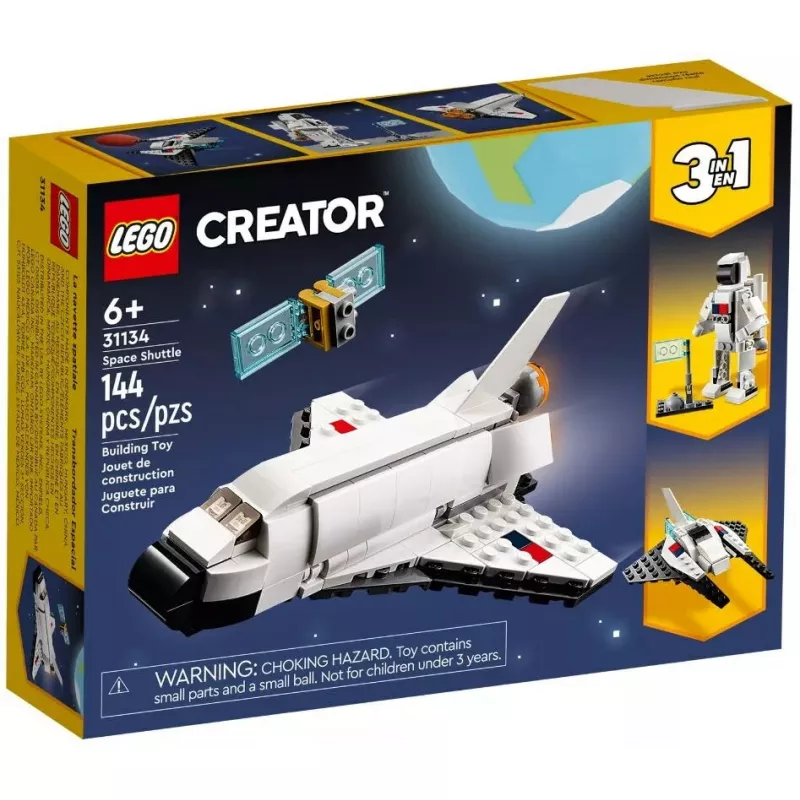 LEGO Creator 3-in-1 kosmosesüstiku ehituskomplekt 31134 — 144 tükki, alates 6. eluaastast, 160×120×60 mm
