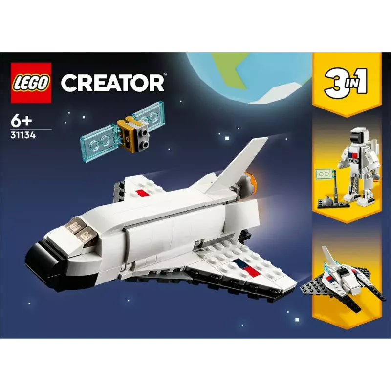 LEGO Creator 3-in-1 kosmosesüstiku ehituskomplekt 31134 — 144 tükki, alates 6. eluaastast, 160×120×60 mm