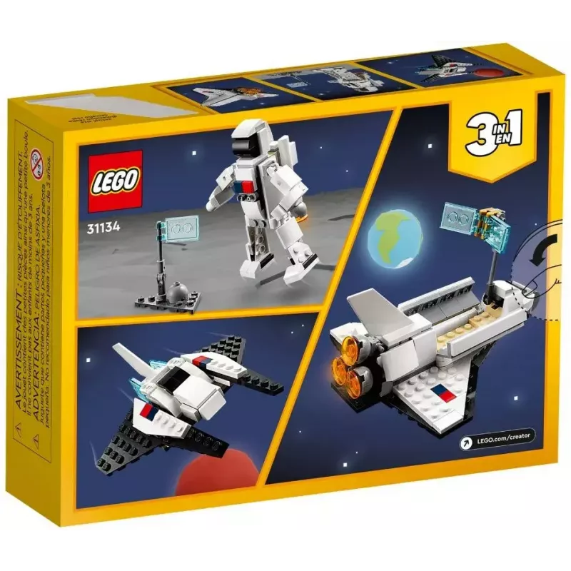 LEGO Creator 3-in-1 kosmosesüstiku ehituskomplekt 31134 — 144 tükki, alates 6. eluaastast, 160×120×60 mm