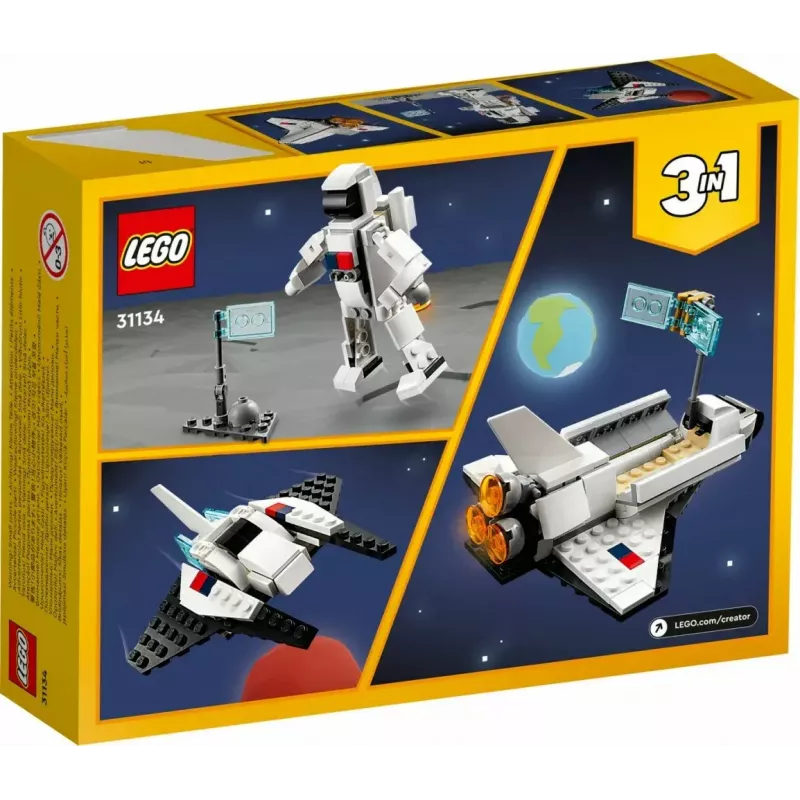 LEGO Creator 3-in-1 kosmosesüstiku ehituskomplekt 31134 — 144 tükki, alates 6. eluaastast, 160×120×60 mm