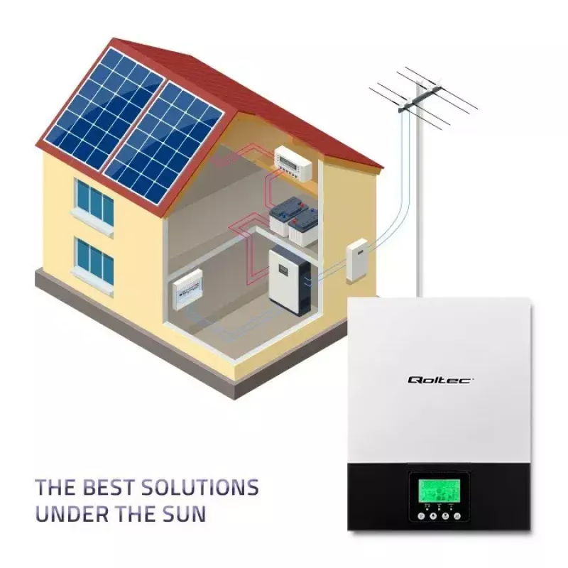 Hübriidne võrguväline päikeseinverter QOLTEC 3KVA 2,4 kW 80A
