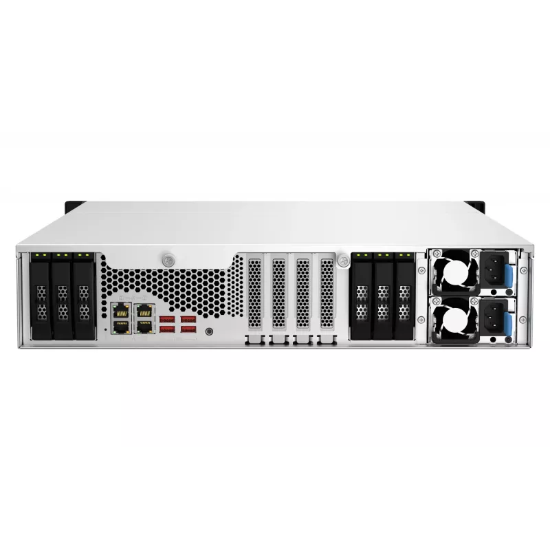 QNAP TS-h1887XU-RP NAS Rack (2U) Intel Xeon E E-2334 16 GB DDR4 0 TB QuTS hero Must, Valge