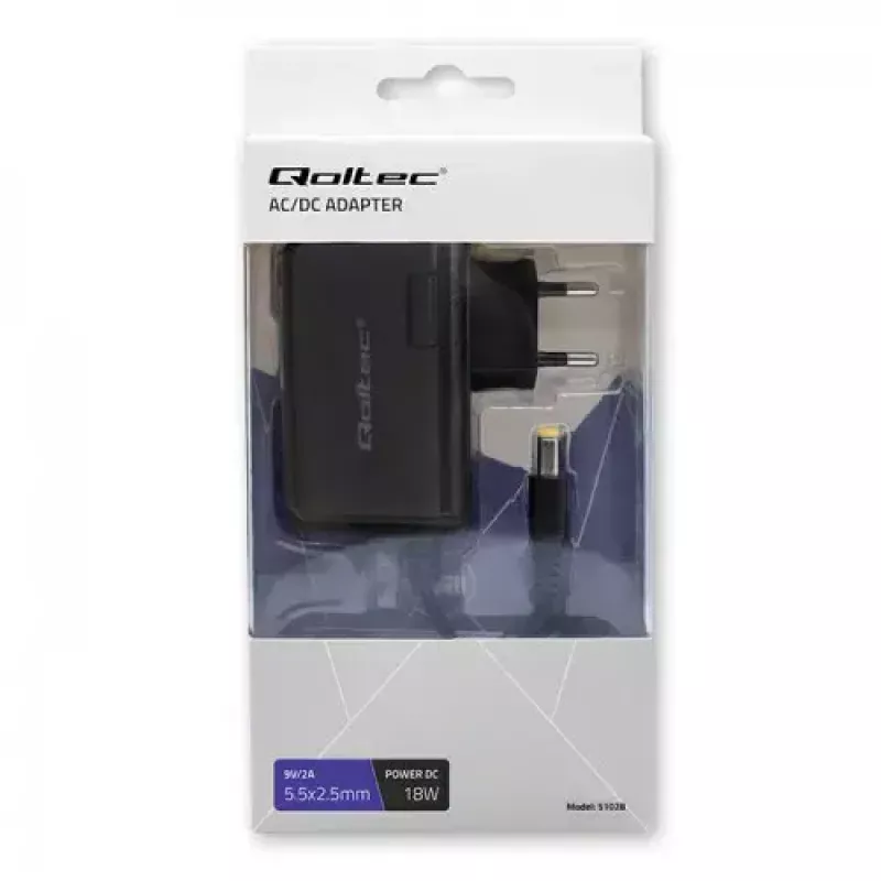 Sisemine toiteadapter Qoltec 51028 18W Must 220-240V